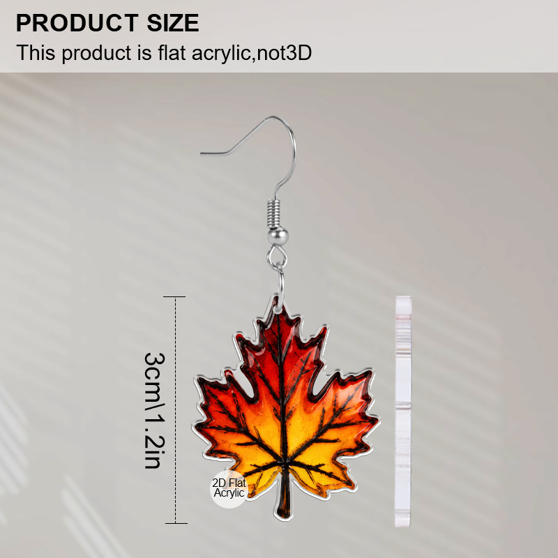 Colorful Maple Leaf Acrylic Earrings for Women